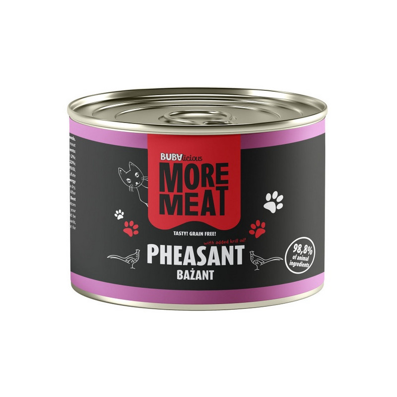 BUBAlicious Kot More Meat Mono bażant puszka 185g - All4Animals
