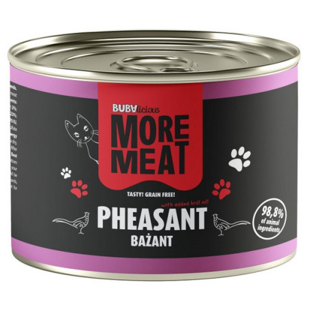 BUBAlicious Kot More Meat Mono bażant puszka 185g - All4Animals