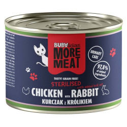 BUBAlicious Kot More Meat Sterilised kurczak i królik puszka 185g - All4Animals