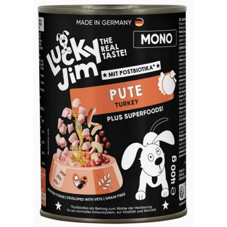 Lucky Jim Mono Adult Indyk puszka 400g - All4Animals