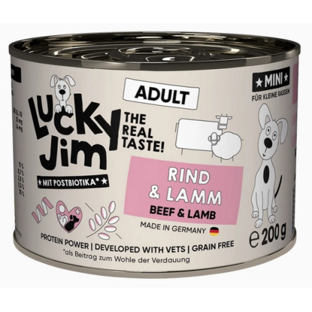 Lucky Jim Classic Mini Adult Wołowina i jagnięcina puszka 200g - All4Animals