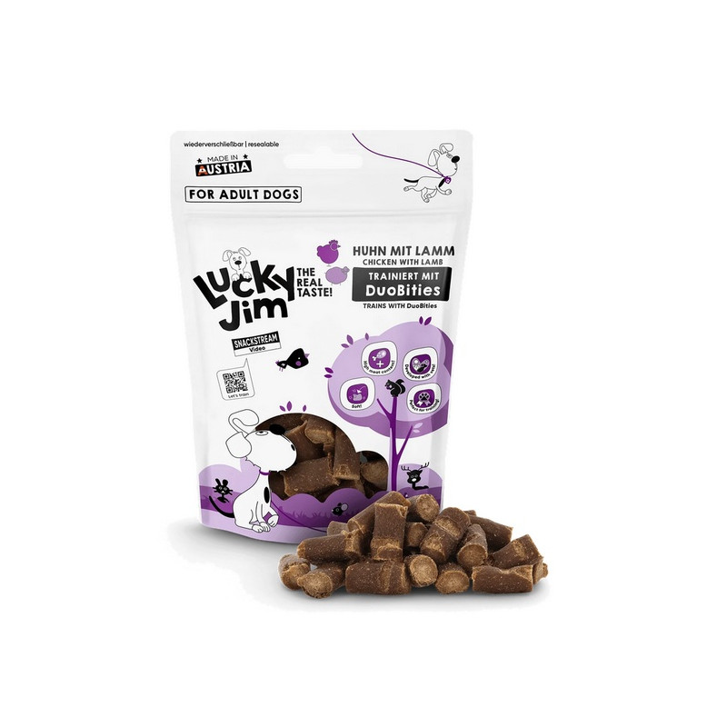 Lucky Jim DuoBities Kurczak i jagniecina 70g - All4Animals