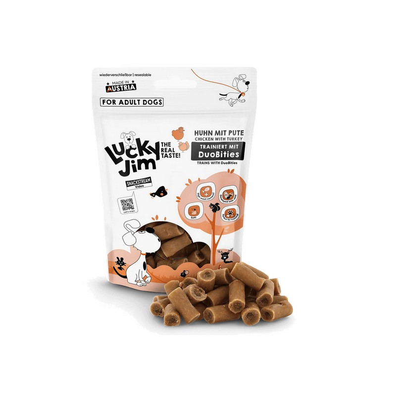Lucky Jim DuoBities Kurczak i indyk 70g - All4Animals