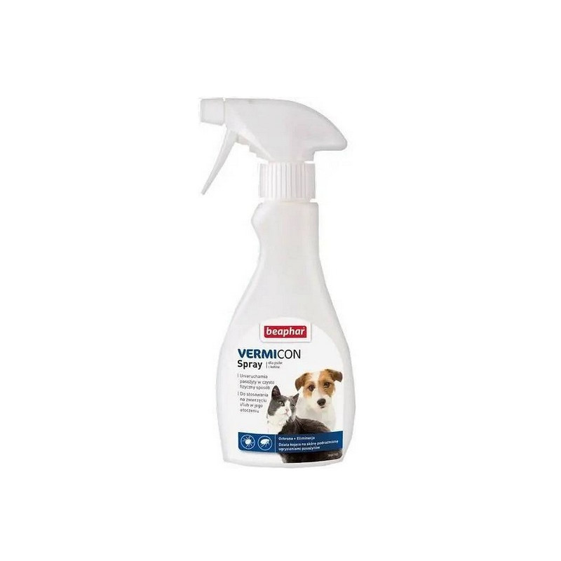 Beaphar Vermicon Spray dla psa i kota przeciwko pchłom i kleszczom 250ml - All4Animals