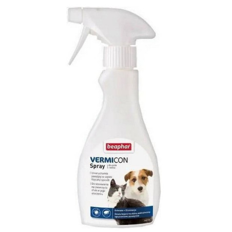 Beaphar Vermicon Spray dla psa i kota przeciwko pchłom i kleszczom 250ml - All4Animals