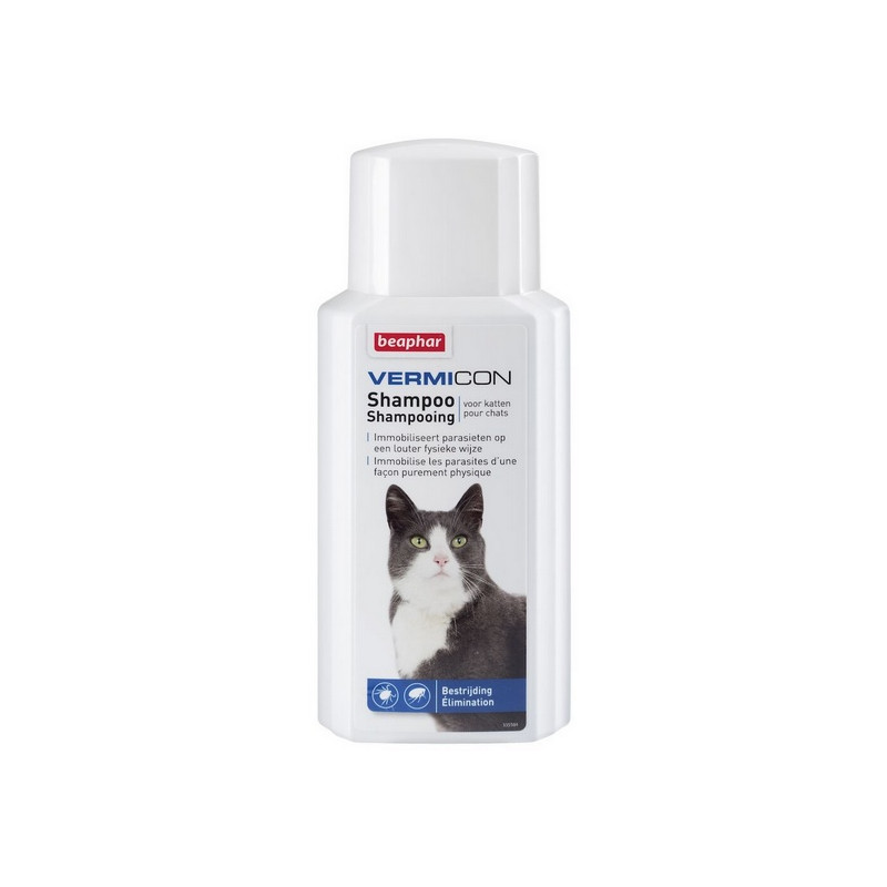 Beaphar Vermicon Szampon dla kota przeciwko pchłom i kleszczom 200ml - All4Animals