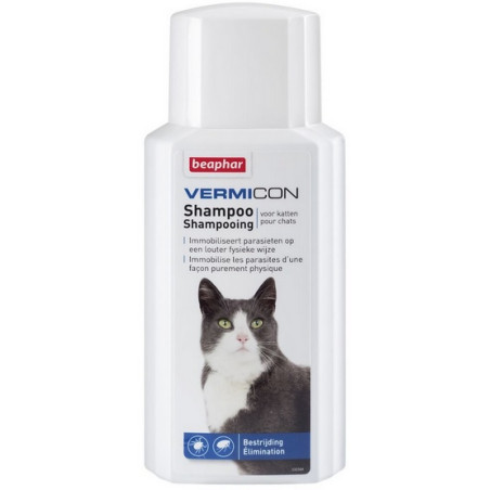 Beaphar Vermicon Szampon dla kota przeciwko pchłom i kleszczom 200ml - All4Animals