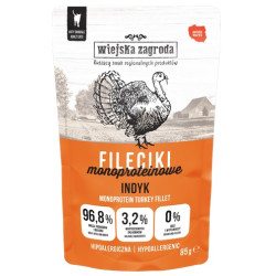 Wiejska Zagroda Kot Fileciki monoproteinowe indyk saszetka 85g - All4Animals