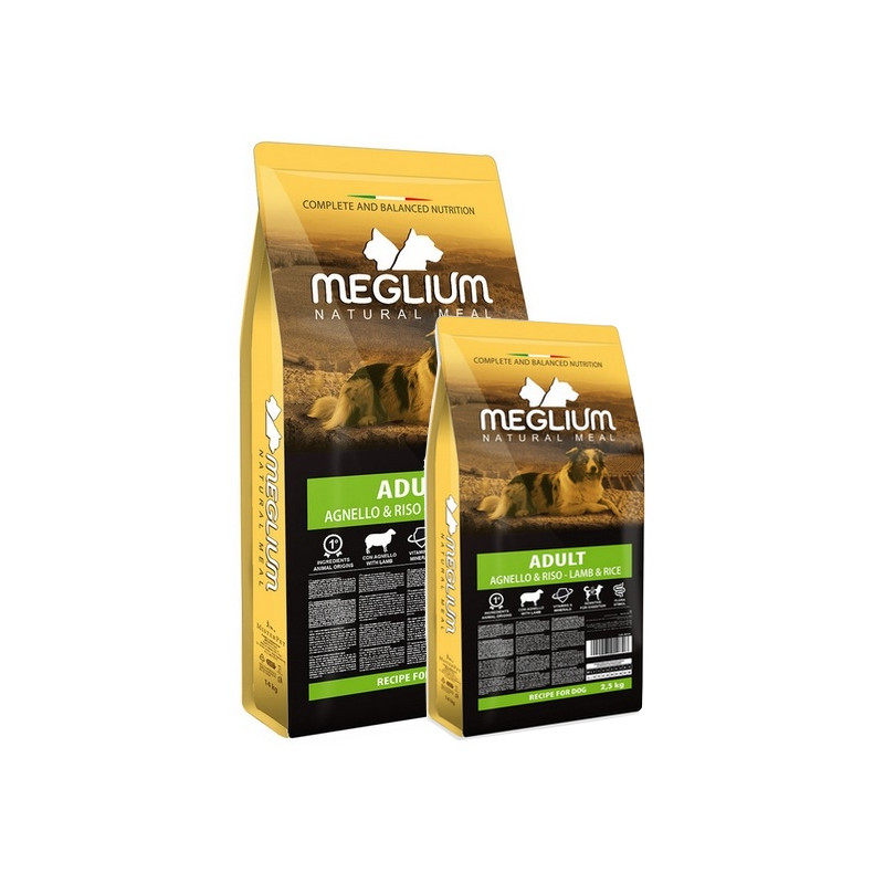 Meglium Dog Adult Lamb & Rice Sucha karma z jagnięciną 14kg +2,5kg Gratis - All4Animals
