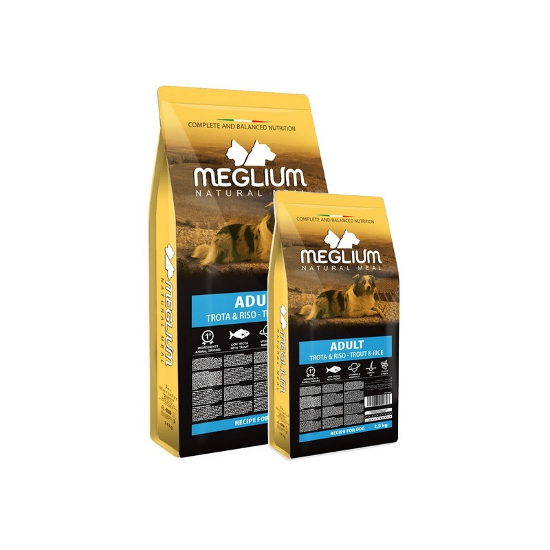 Meglium Dog Adult Trout & Rice Sucha karma z pstrągiem 14kg +2,5kg Gratis - All4Animals