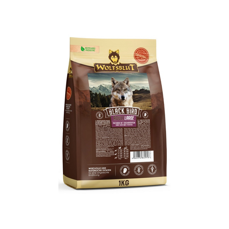 Wolfsblut Dog Black Bird Adult Large - indyk i bataty 1kg - All4Animals