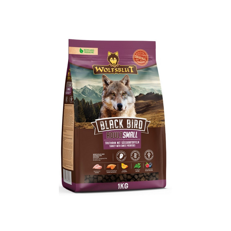 Wolfsblut Dog Black Bird Adult Small - indyk i bataty 1kg - All4Animals