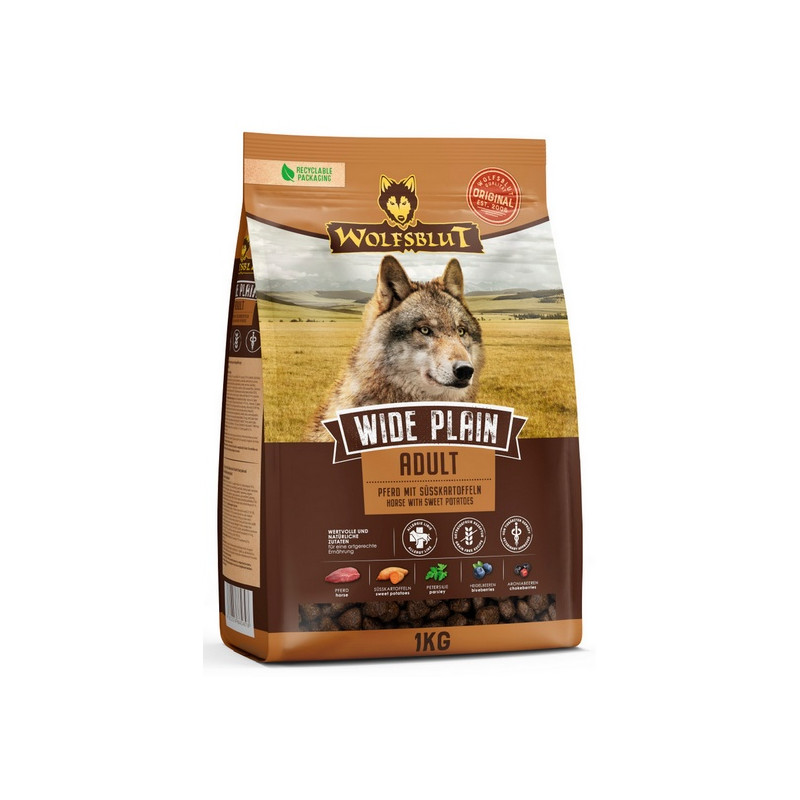 Wolfsblut Dog Wide Plain Adult - konina i bataty 1kg - All4Animals