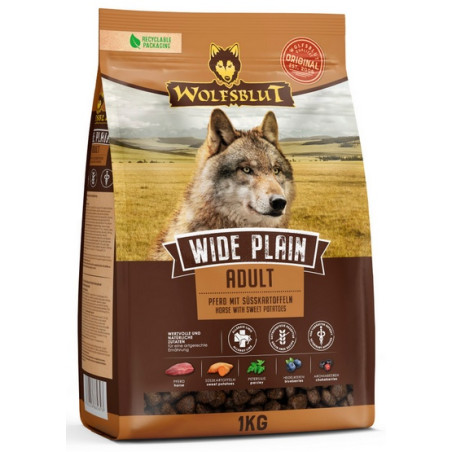 Wolfsblut Dog Wide Plain Adult - konina i bataty 1kg - All4Animals