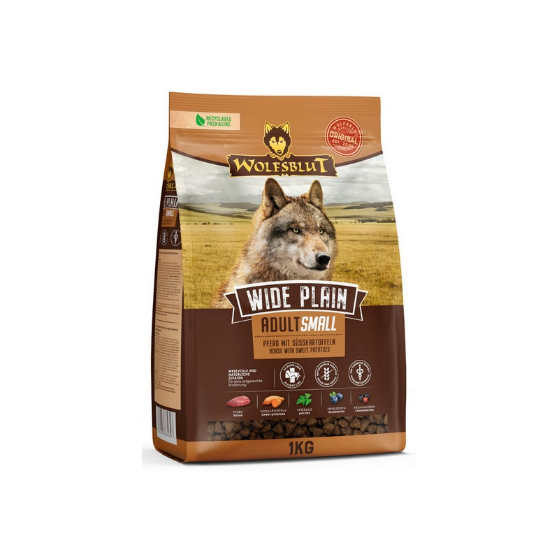 Wolfsblut Dog Wide Plain Small - konina i bataty 1kg - All4Animals