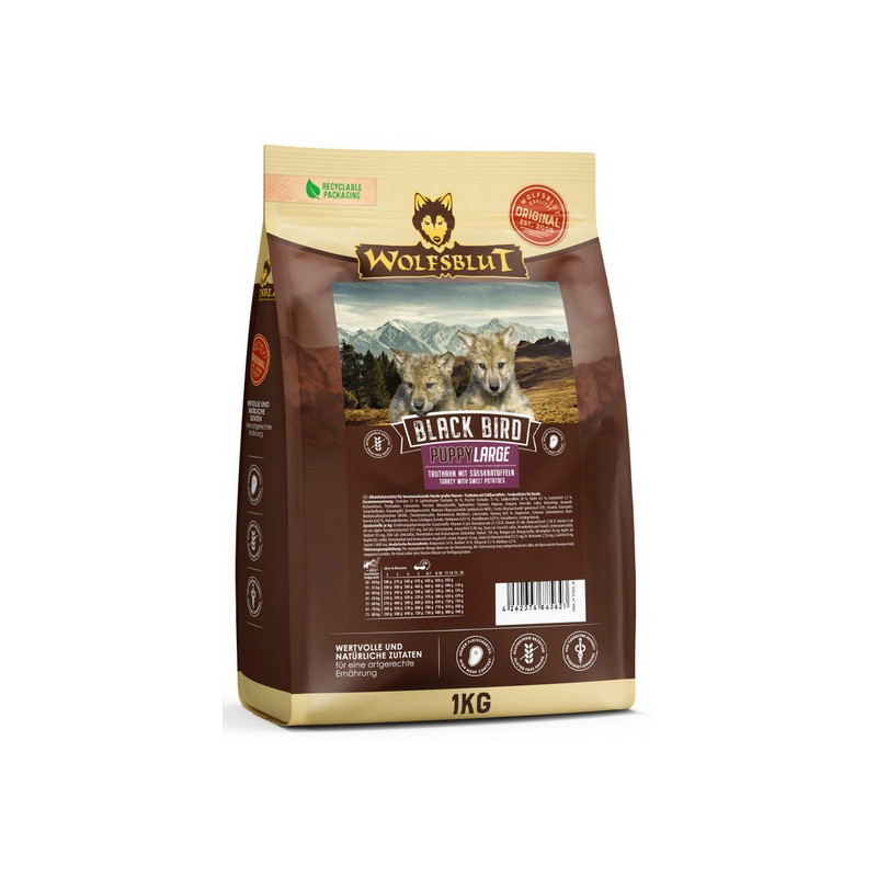 Wolfsblut Dog Black Bird Puppy Large - indyk i bataty 1kg - All4Animals