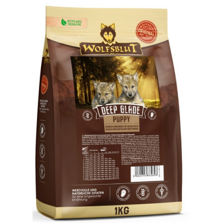 Wolfsblut Dog Deep Glade Puppy - jeleń i bawół 1kg - All4Animals