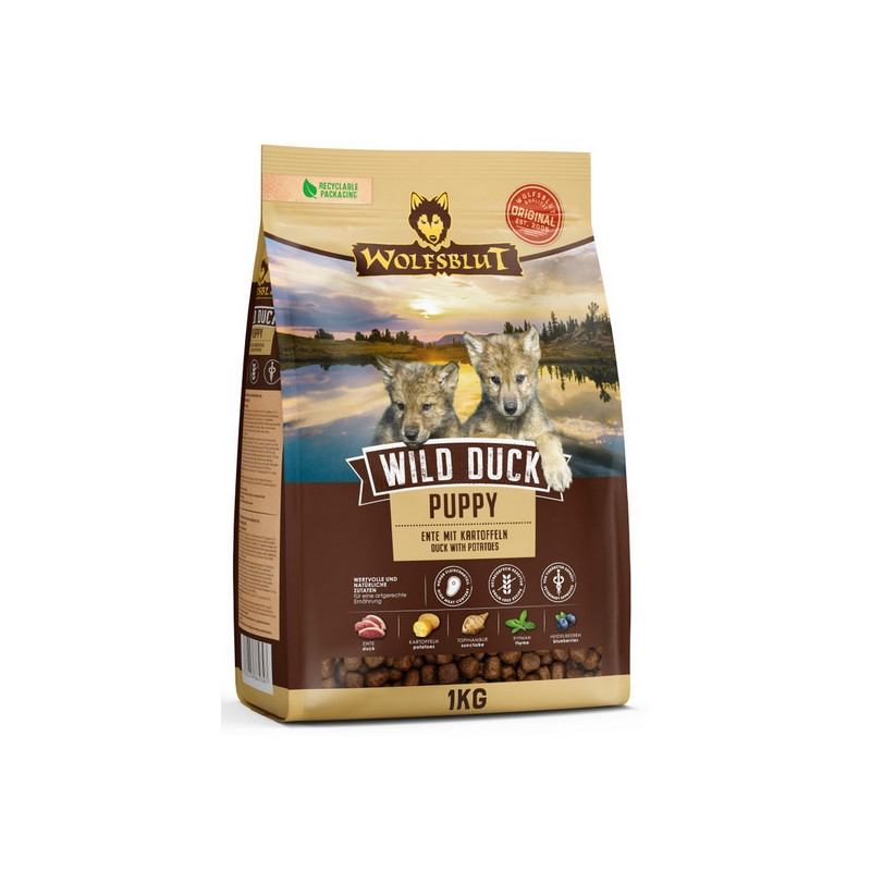 Wolfsblut Dog Wild Duck Puppy - kaczka i ziemniaki 1kg - All4Animals