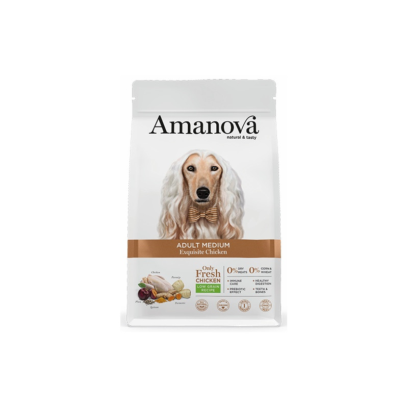 Amanova Dog Adult Medium Exquisite Chicken - kurczak 2kg - All4Animals