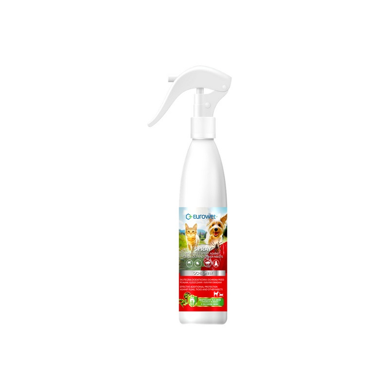 Eurowet Spray ochronny przeciwko pchłom i kleszczom dla psa i kota 200ml - All4Animals