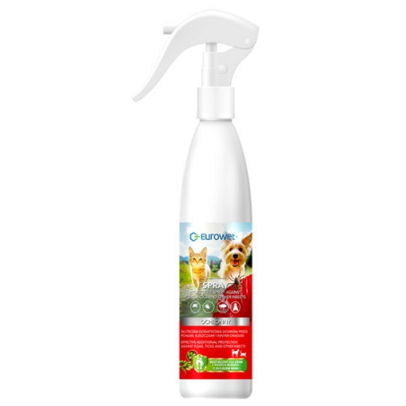 Eurowet Spray ochronny przeciwko pchłom i kleszczom dla psa i kota 200ml - All4Animals